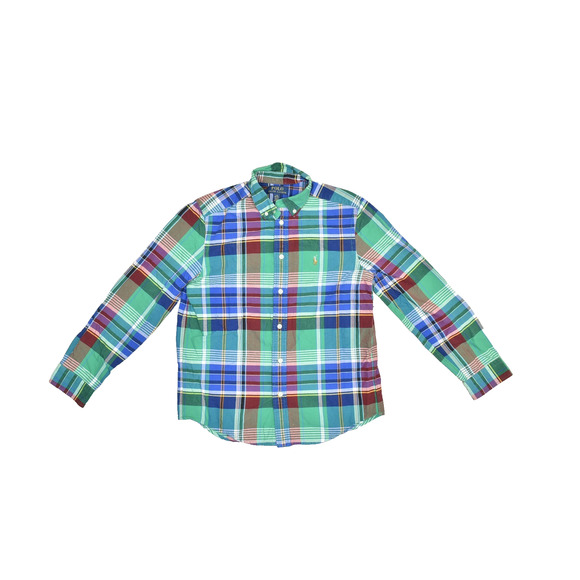 Polo Ralph Lauren Boys Plaid Button Down Shirt L/G (14-16) Regular Fit YOUTH - Picture 1 of 8